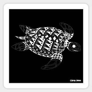 black turtle in magical waters ecopop Sticker